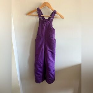 Swiss Tech Kids Snow Bibs Purple XS 4-5 Insulated Ski Snow Pants Winter Gear
